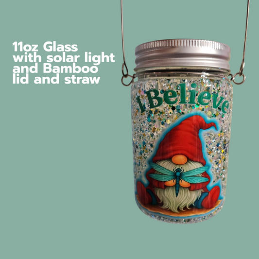 11oz Solar Snowglobe (glass)-ONLY DRY GLITTER