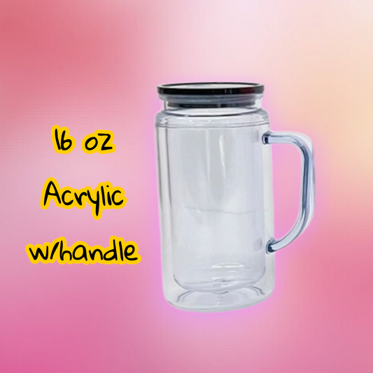 20oz & 16oz Acrylic w/handle