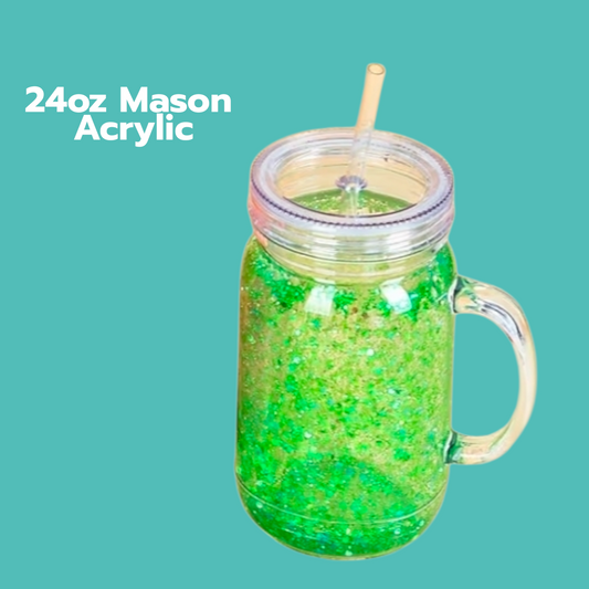 24oz Mason Acrylic Snowglobe